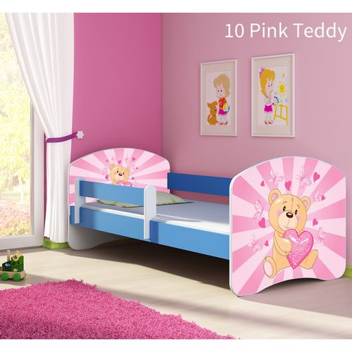 Dječji krevet ACMA s motivom, bočna plava 160x80 cm 10-pink-teddy-bear slika 1