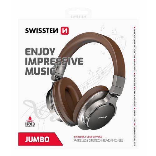 SWISSTEN slušalice Bluetooth, mikrofon, Handsfree, naglavne, smeđe JUMBO slika 1