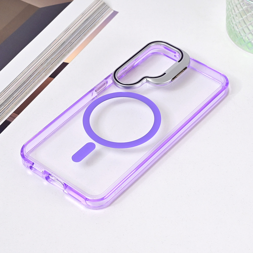 Torbica Magsafe transparent za Samsung S921B Galaxy S24 ljubicasta slika 1