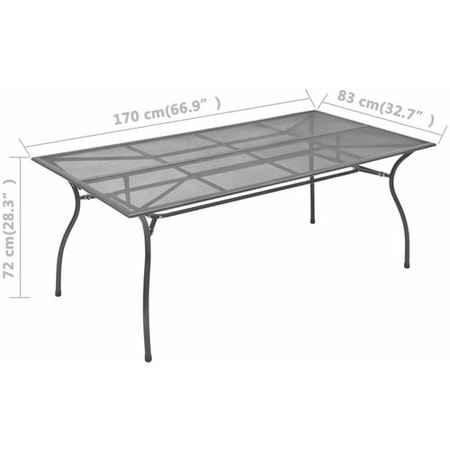 Vrtni stol antracit 170 x 89,5 x 72,5 cm čelični mrežasti slika 10