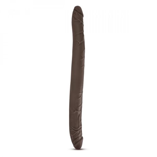 Dvostruki dildo Dr. Skin, 41 cm, tamno smeđi slika 2