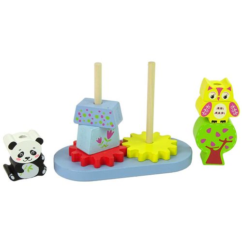 Montessori drveni blokovi panda i sovica slika 3