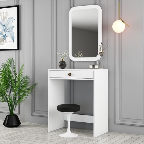 Woody Fashion Stol, Lizbon Mirror - White slika 3