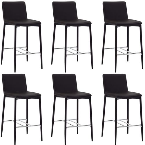 Barski stolci od umjetne kože 6 kom smeđi slika 1