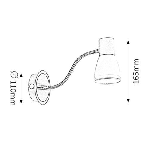 Rabalux Ati zidna lampa E14 max15W crna/hrom Spot rasveta slika 3