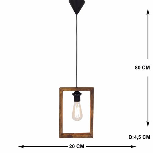 Ahşap Tekli Sarkıt Walnut Chandelier slika 3