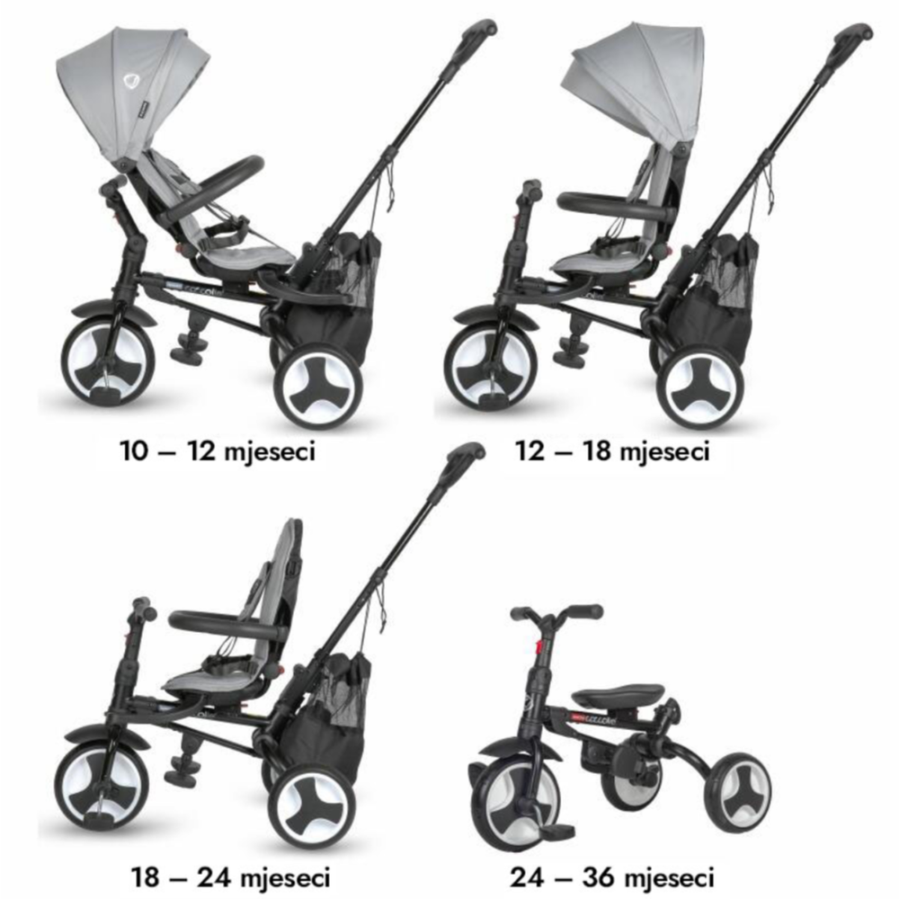Coccolle Sklopivi rotirajući tricikl Spectra Plus Premium Line, Neutral Grey slika 3