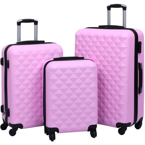 3-dijelni set čvrstih kovčega ružičasti ABS slika 1