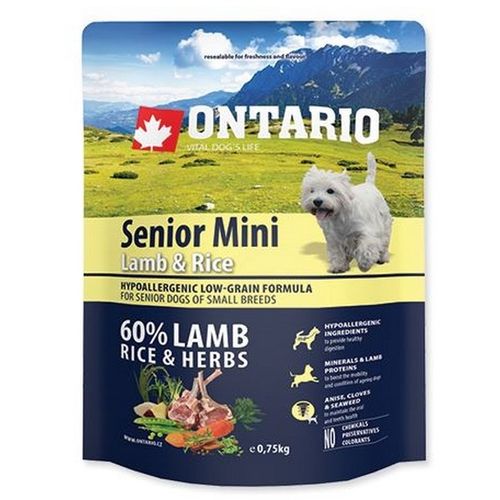 ONTARIO HRANA ZA PSE, SENIOR MINI, JANJETINA&RIŽA, 750G slika 1