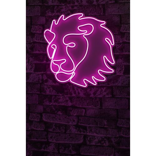 Wallity Ukrasna plastična LED rasvjeta, Lion - Pink slika 2