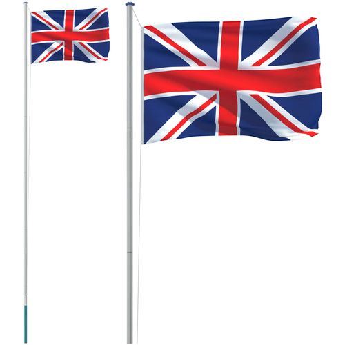 Zastava Ujedinjenog Kraljevstva i jarbol 6,23 m aluminijski slika 2