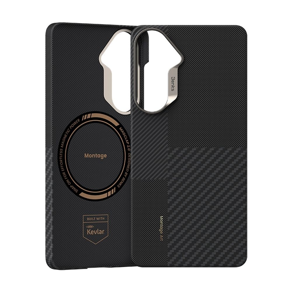 Benks Montage Magnetic Armor Air Kevlar maska ​​s metalnim okvirom za Samsung Galaxy S26 crna slika 2