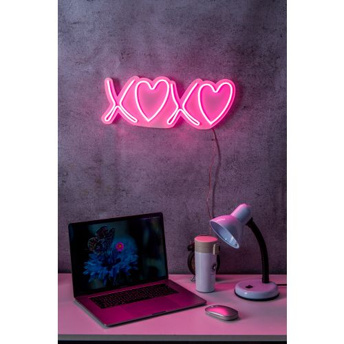 Wallity Ukrasna plastična LED rasvjeta, Tic Tac Toe XoXo - Pink slika 1