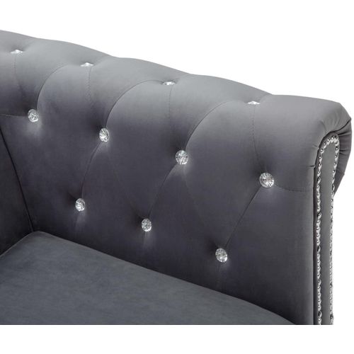 Trosjed Chesterfield s baršunastom presvlakom 199 x 75 x 72 cm sivi slika 8