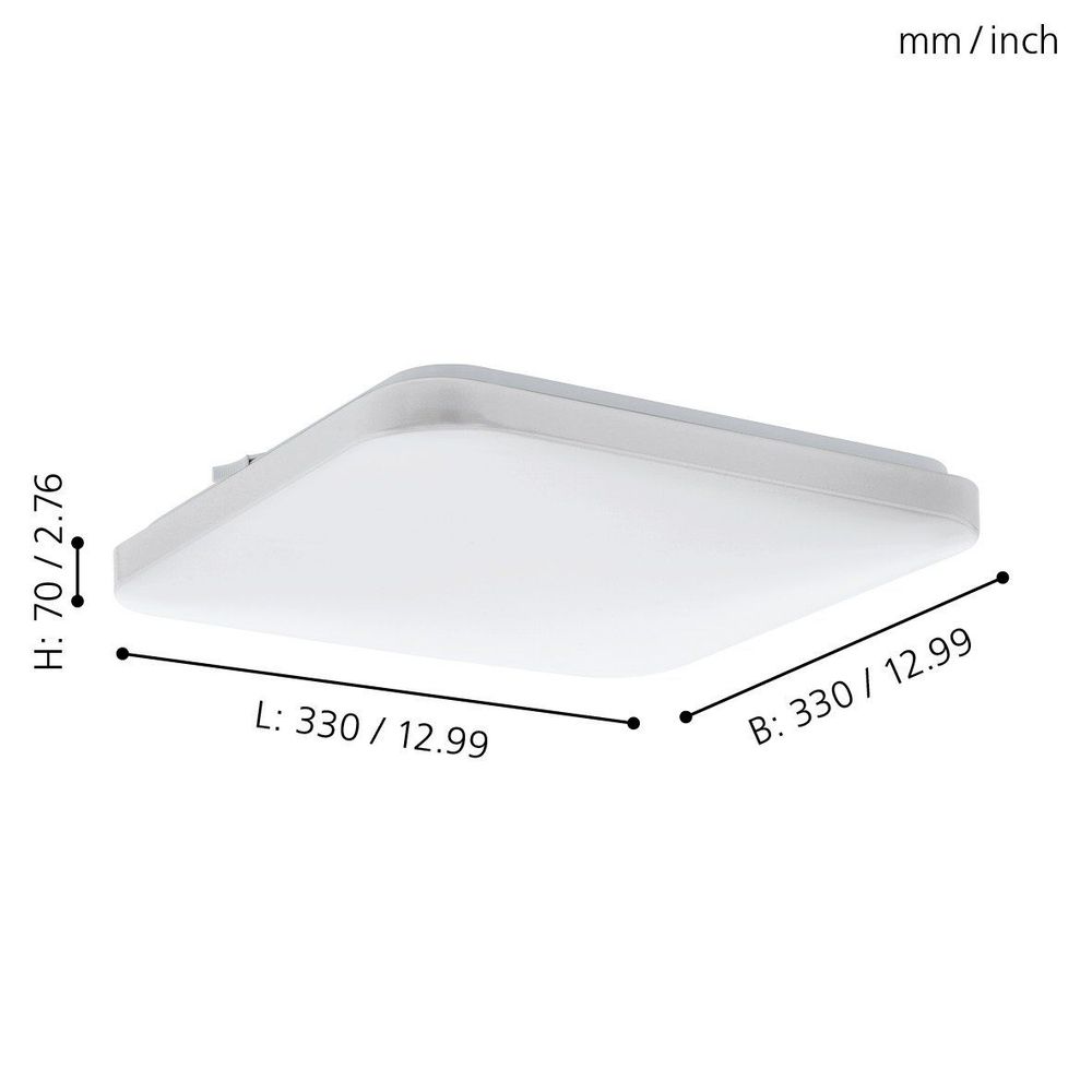 Eglo Frania Plafonjera LED 17,3W, 330x330mm, Bijela slika 3
