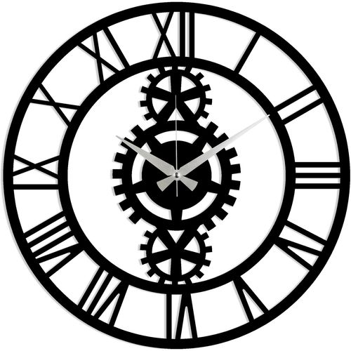 Wallity Ukrasni metalni zidni sat, Metal Wall Clock 3 - Black slika 2