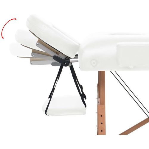 Sklopivi dvodijelni masažni stol debljine 10 cm bijeli slika 8