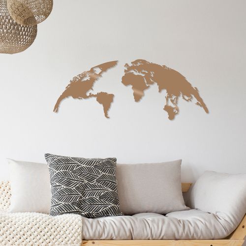 World Map Small - Copper Copper Decorative Metal Wall Accessory slika 1