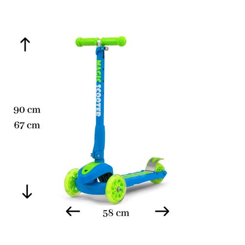 Milly Mally romobil na 3 kotača Scooter Magic plavo - zeleni slika 2