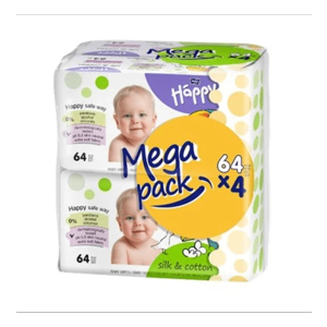 Bella Baby Happy vlažne maramice Silk&Cotton Mega pack 4x64kom