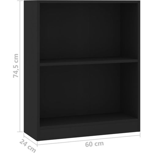 Polica za knjige crna 60 x 24 x 74,5 cm od konstruiranog drva slika 8