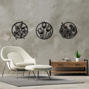 Wallity Metalna zidna dekoracija, Flowers - 272 L