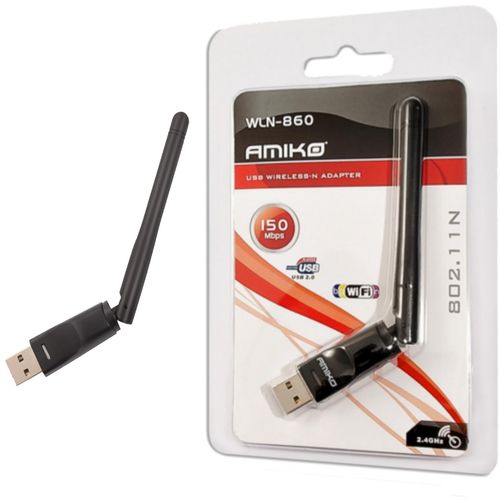 Amiko Wi-Fi mrežna kartica, USB, 2.4 GHz, 150 Mbps - WLN-860 slika 1