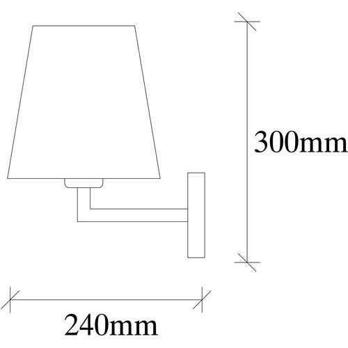 Opviq Zidna lampa PROFILI antique- bež, metal- platno, 18 x 24 cm, visina 30 cm, visina sjenila 18 cm, E27 40 W, Profil - 4651 slika 3