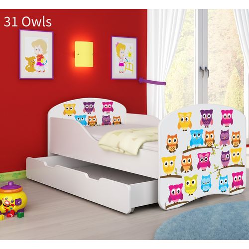 Dječji krevet ACMA s motivom + ladica 160x80 cm 31-owls slika 1