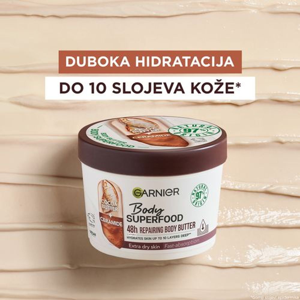 Garnier Body Superfood krema za tijelo Cocoa Butter 380ml slika 2