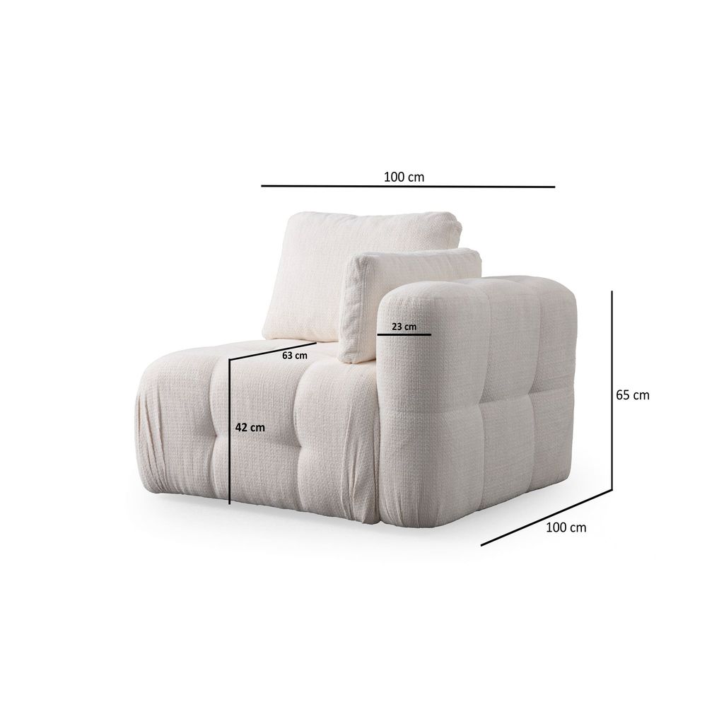 Amaris 1R - Bijela Sofa za Jednu Osobu slika 2
