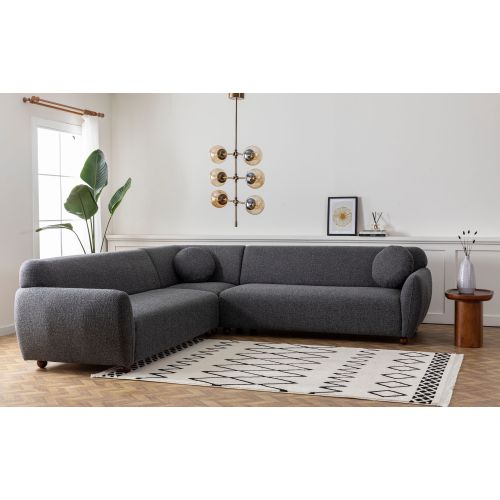 Atelier Del Sofa Eddy Corner 2 (3L-C-3R) - Dark Grey Dark Grey Corner Sofa slika 1