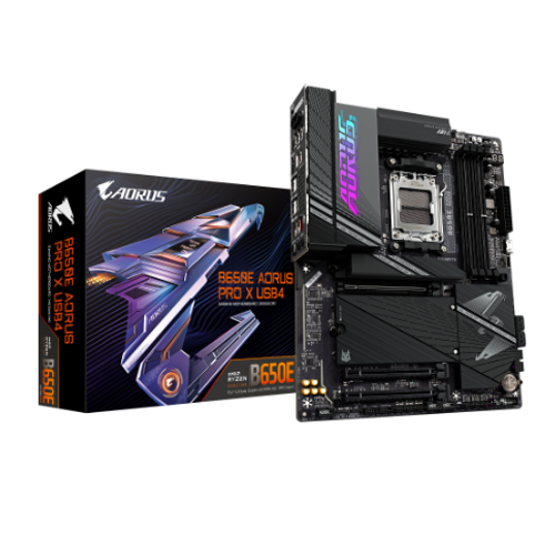 Gigabyte B650E A PRO X USB4 AMD AM5, B650 Chipset, 4x DDR5 with AMD EXPO & Intel XMP Memory Module Support, 2x USB4 USB Type-C ports, supporting USB4 and DisplayPort video slika 1