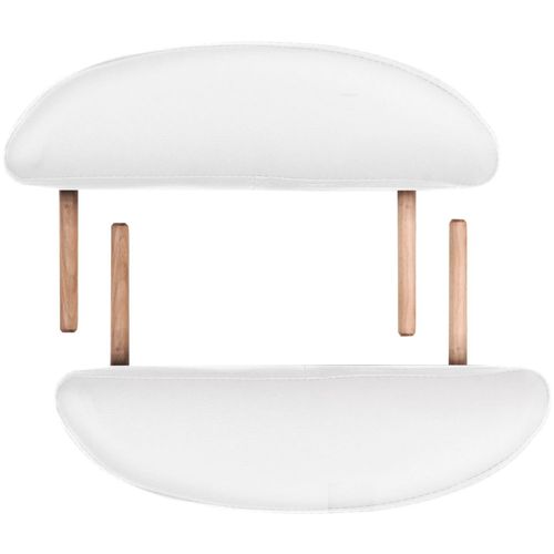 Sklopivi masažni stol debljine 4 cm s 2 jastučića ovalni bijeli slika 24