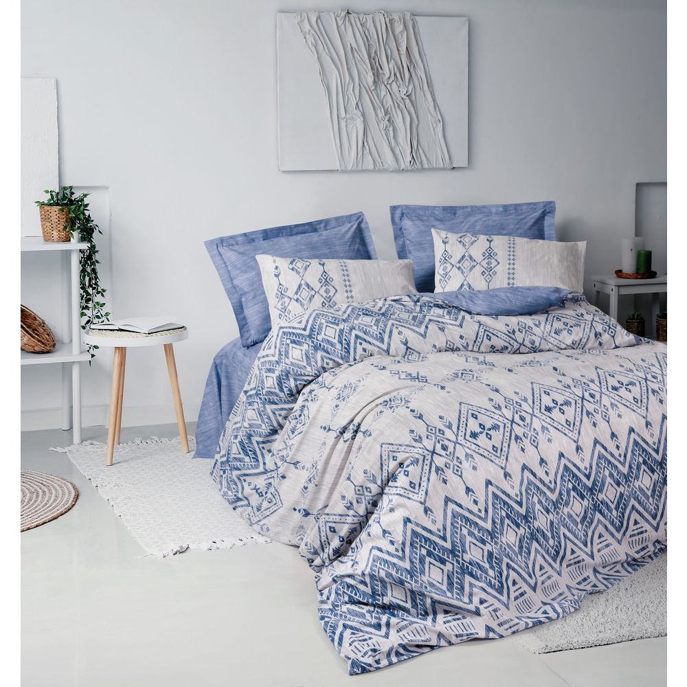 Ranforce double quilt cover set Cleo, colour: blue slika 1