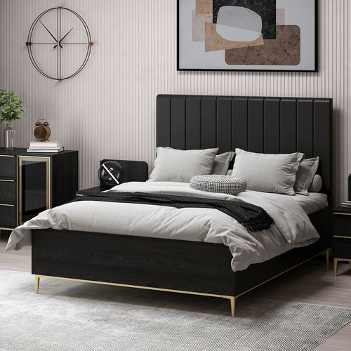 Woody Fashion Dvostrani okvir kreveta i uzglavlje, Elevate 160 x 200 - Black slika 4