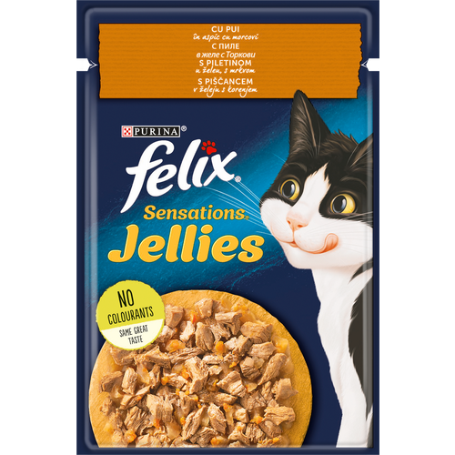 FELIX Sensations Jellies hrana za mačke, sa piletinom i mrkvom u želeu 85g slika 1