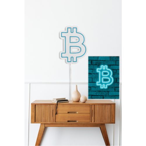 Wallity Ukrasna plastična LED rasvjeta, Bitcoin - Blue slika 13