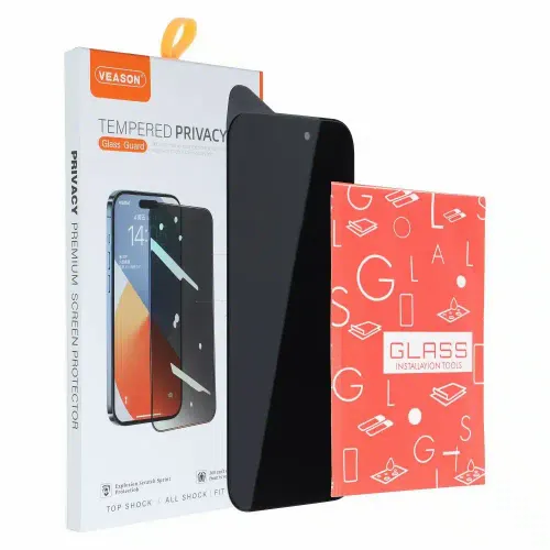 Kaljeno staklo 6D Pro Veason Privacy Glass – za iPhone 14 Pro Max crno slika 2