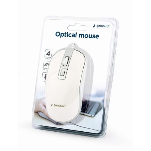 MUS-4B-06-WS Gembird Opticki mis 800-1200Dpi 4-button 99mm white/silver USB slika 3