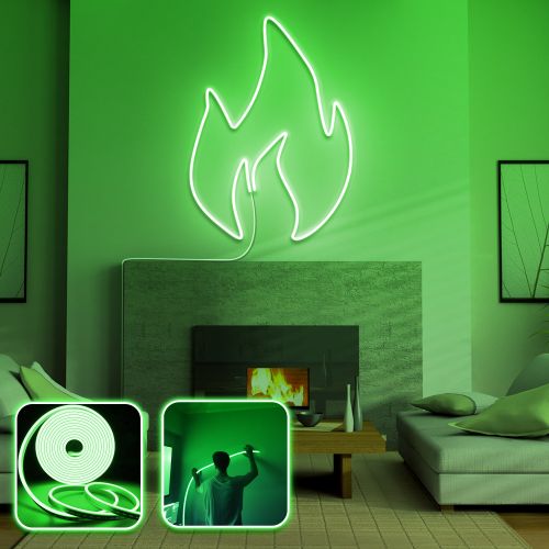 Opviq Dekorativna zidna led rasvjeta Fire - Medium - Green slika 1