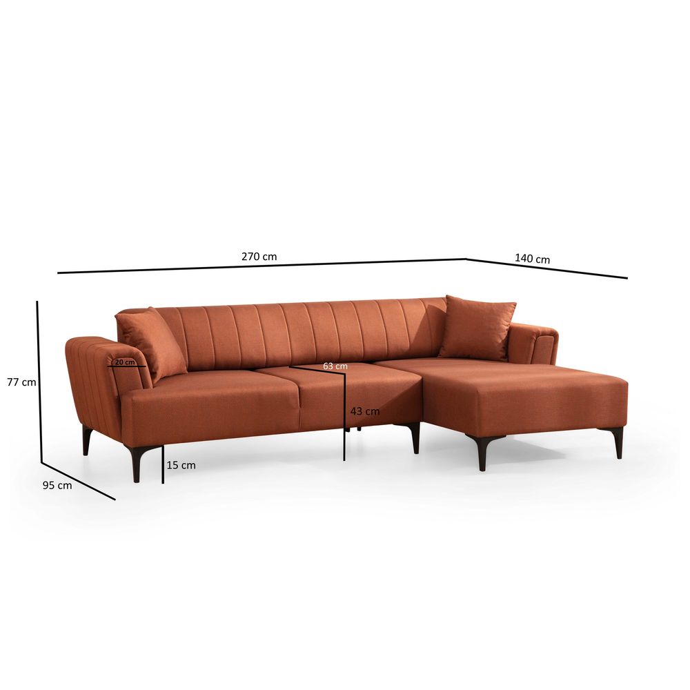 Ugaona Sofa na Razvlačenje Hamlet - Crvena slika 6