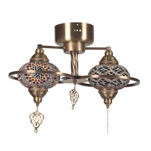 Yeni Macellan Mozaik Camlı 2 Li - 7788-2 Multicolor Chandelier