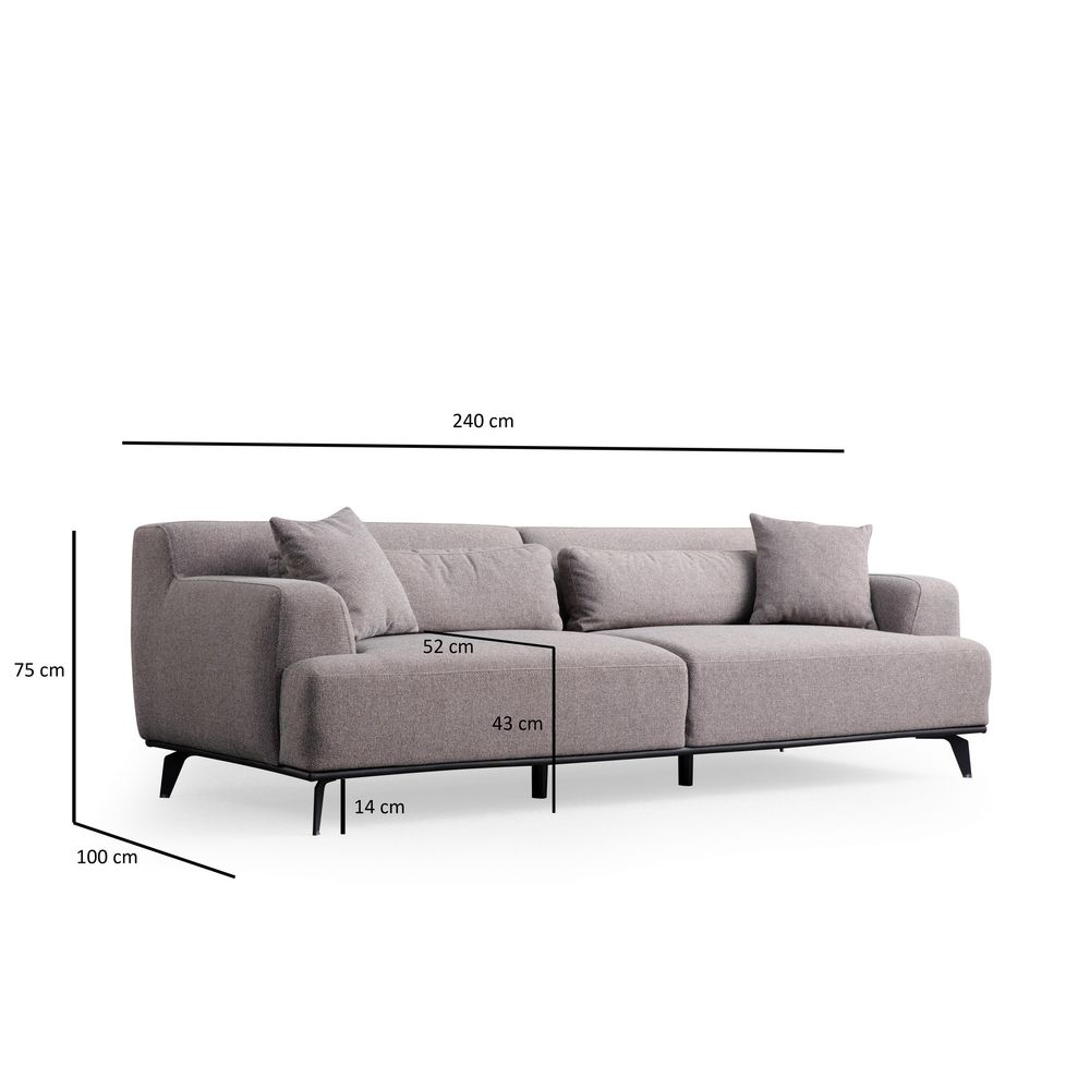 Sofa Jaguar 3 - Smeđa, Siva Smeđa, Troosjed slika 9