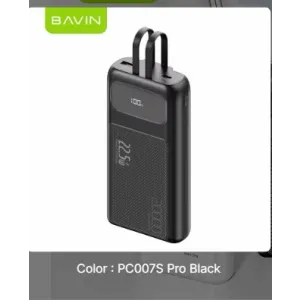 Bavin Power bank 20000mAh 22,5W Type C & Ligtning kabl crna