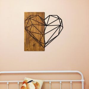 Wallity Heart Walnut
Black Decorative Wooden Wall Accessory