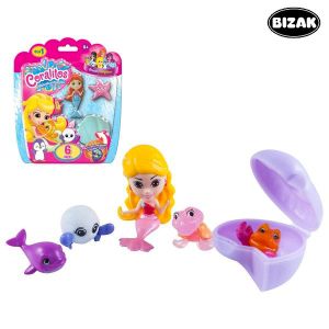 Set životinja za kupaonicu BL. CORALITOS-SIRENA Y ANIMALITOS PACK 6,17.8X15X3.8 BIZAK Bizak 3507580 (6 pcs) (6 kom.)