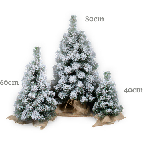 Umjetno božićno drvce – Patuljasto snježno s jutom – 60cm slika 1