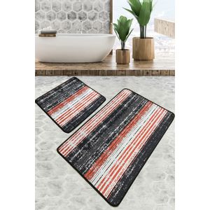 Flang Multicolor Bathmat Set (2 Pieces)