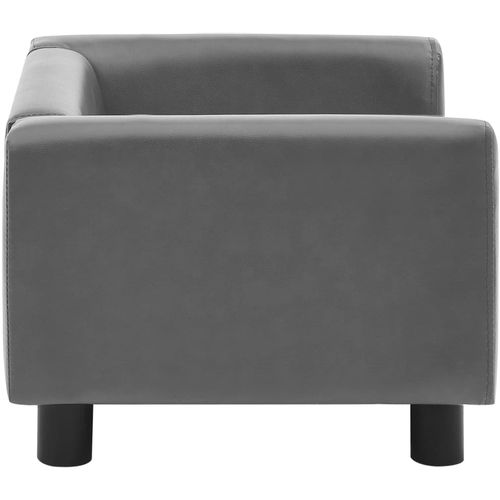 Sofa za pse siva 60 x 43 x 30 cm od pliša i umjetne kože slika 46